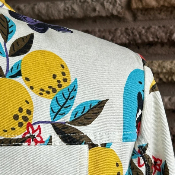 St. John Sport Colorful Butterfly Floral Trucker Denim Jacket READ - Picture 11 of 14